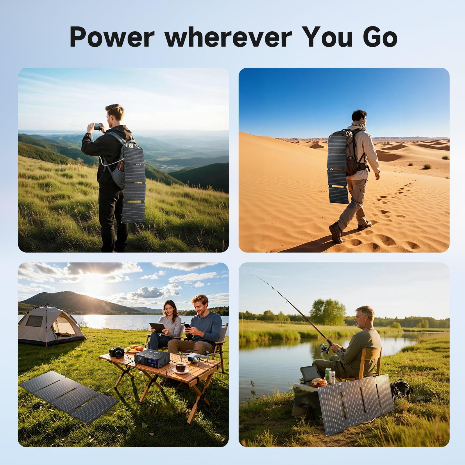 ALLPOWERS SE60 Portable Solar Panel 60W, IP68 Waterproof Solar Charger for Po…