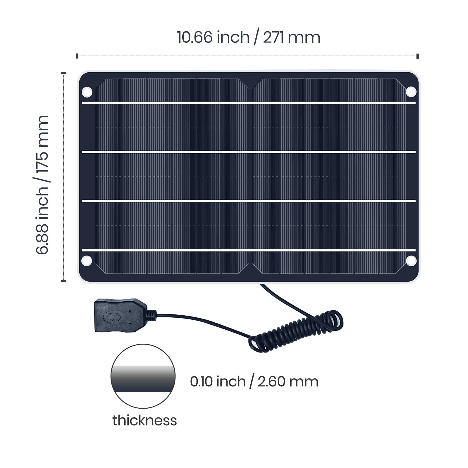 6W Mini USB Solar Panel – IP67 Waterproof Monocrystalline DIY Kit for Devices