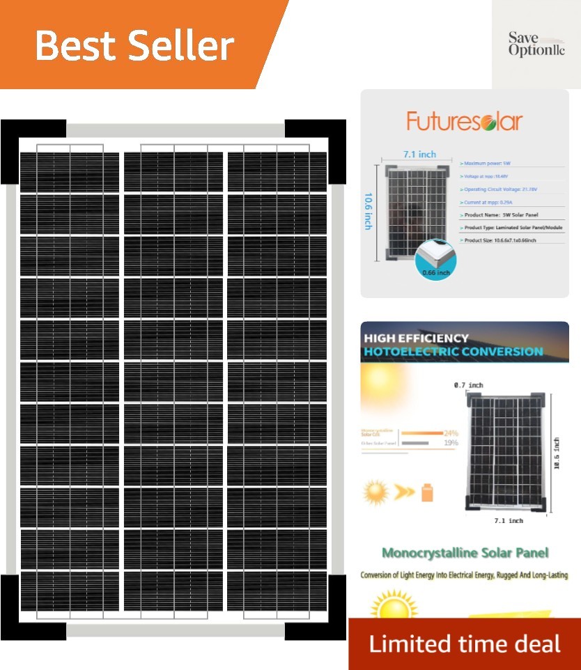 Portable 12V 5W Solar Panel Charger – Quick Charge for Small Devices & Batteries