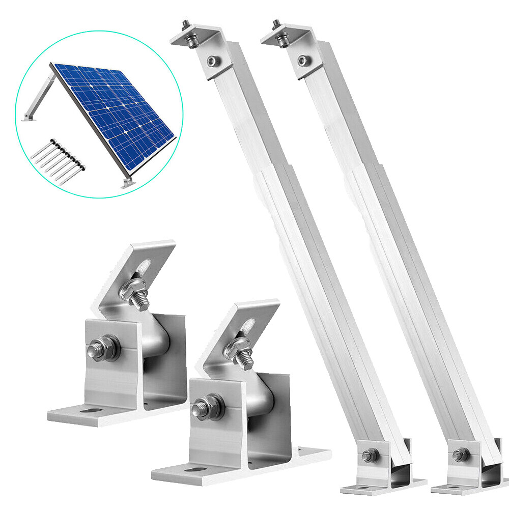 Pair Solar Panel Mounting Brackets Adjustable Angle Tilt Mount Fixing Wall Roof