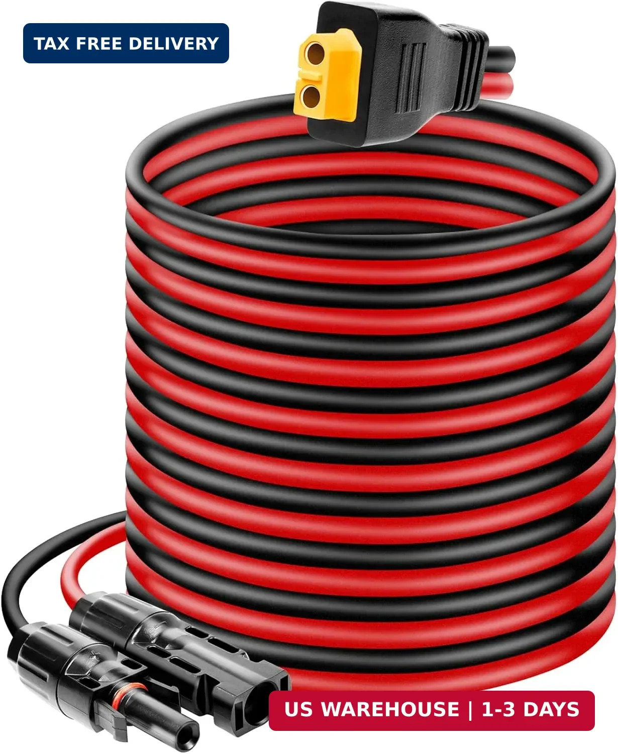Ansoufien Solar Panel Connector to XT60 Connector Cable 20FT, 10AWG Solar to XT6