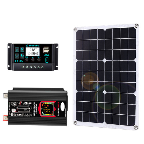 6000W 100A 220V Solar Panel Kit Complete Solar Power Generator Home Grid SysteI6
