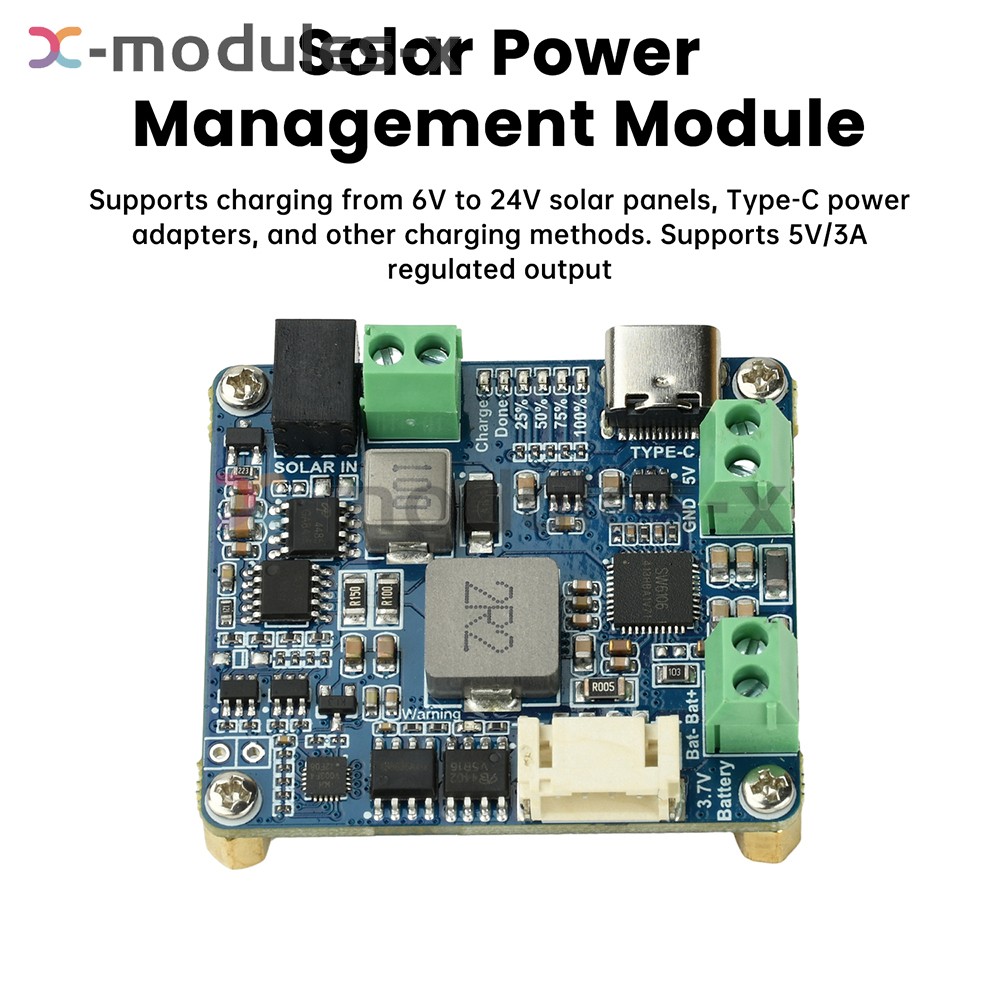 6-24V Solar Panel Power Management Module 5V 3A Supports MPPT, PD QC FCP SFCP