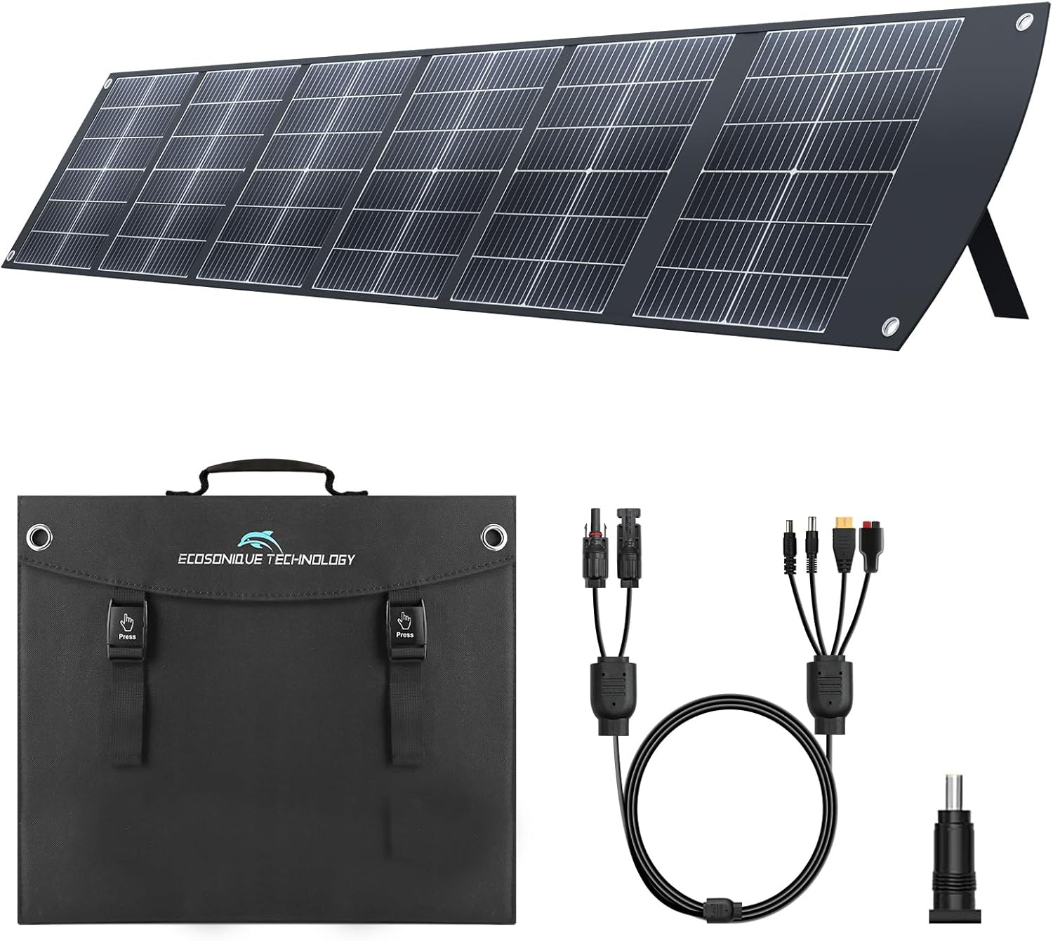 Ecosonique 200W Portable Solar Panel for Power Stations, Foldable & Lightweight
