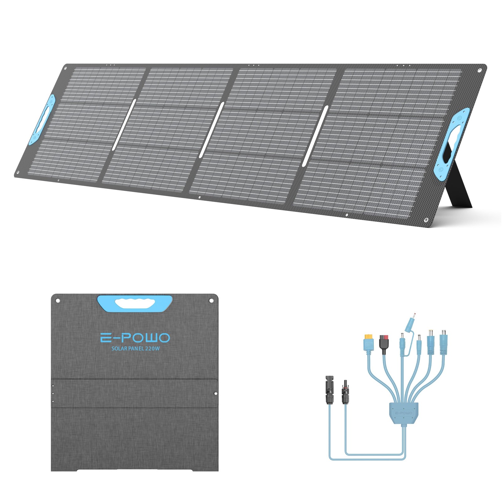 220W Portable Solar Panel for Power Station, 23.5% High Efficiency ETFE Folda…