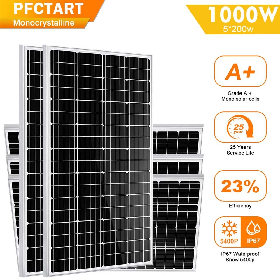 12V 1000W Solar Panel Complete Kit Mono Caravan Camping Power Charging Battery