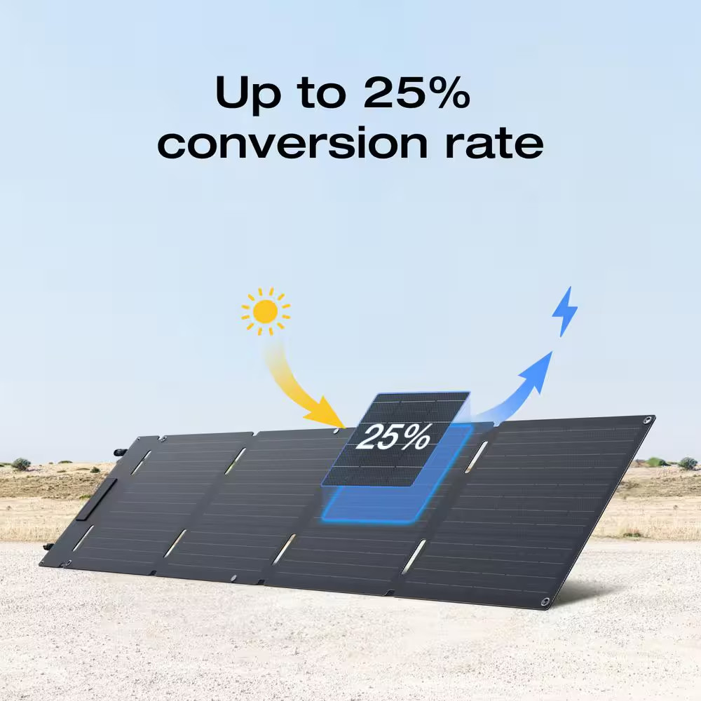60-Watt Topcon Portable Solar Panel up to 25% Conversion Rate, IP68, Ideal Solar