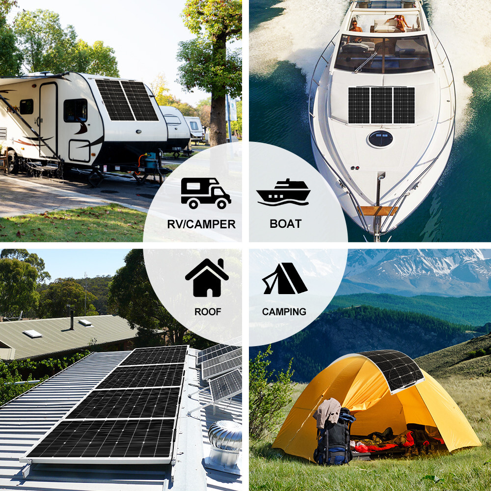 Dokio 2*100w 200w Flexible Mono Portable Solar Panel for Home/Caravan/RV/Boat
