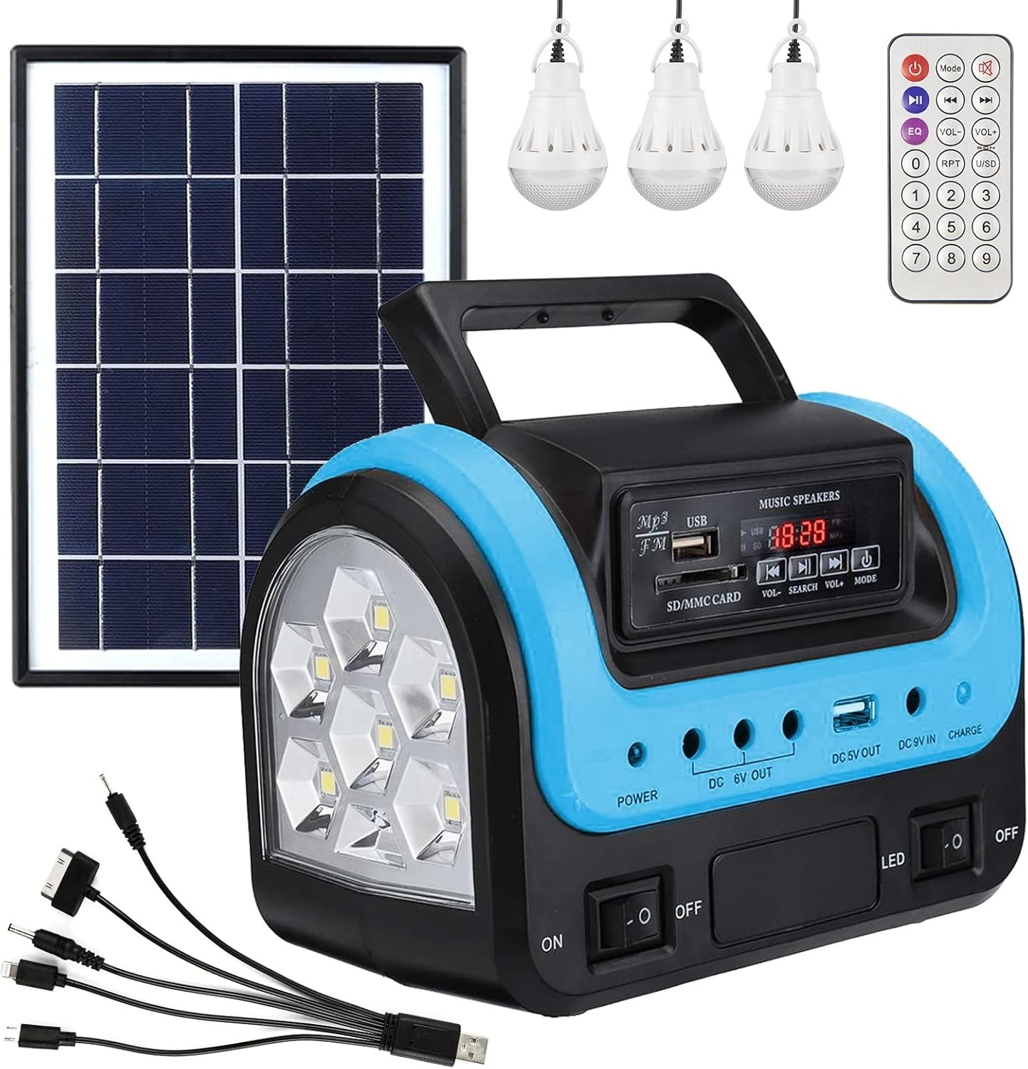 Emergency Solar Power Generator – 144W Portable Power Bank with LED Light