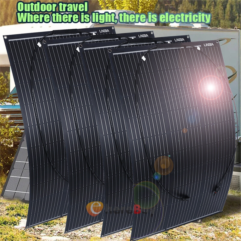 600W Watt Flexible Solar Panel 18V Mono Home RV Rooftop Camping Off-Grid Power