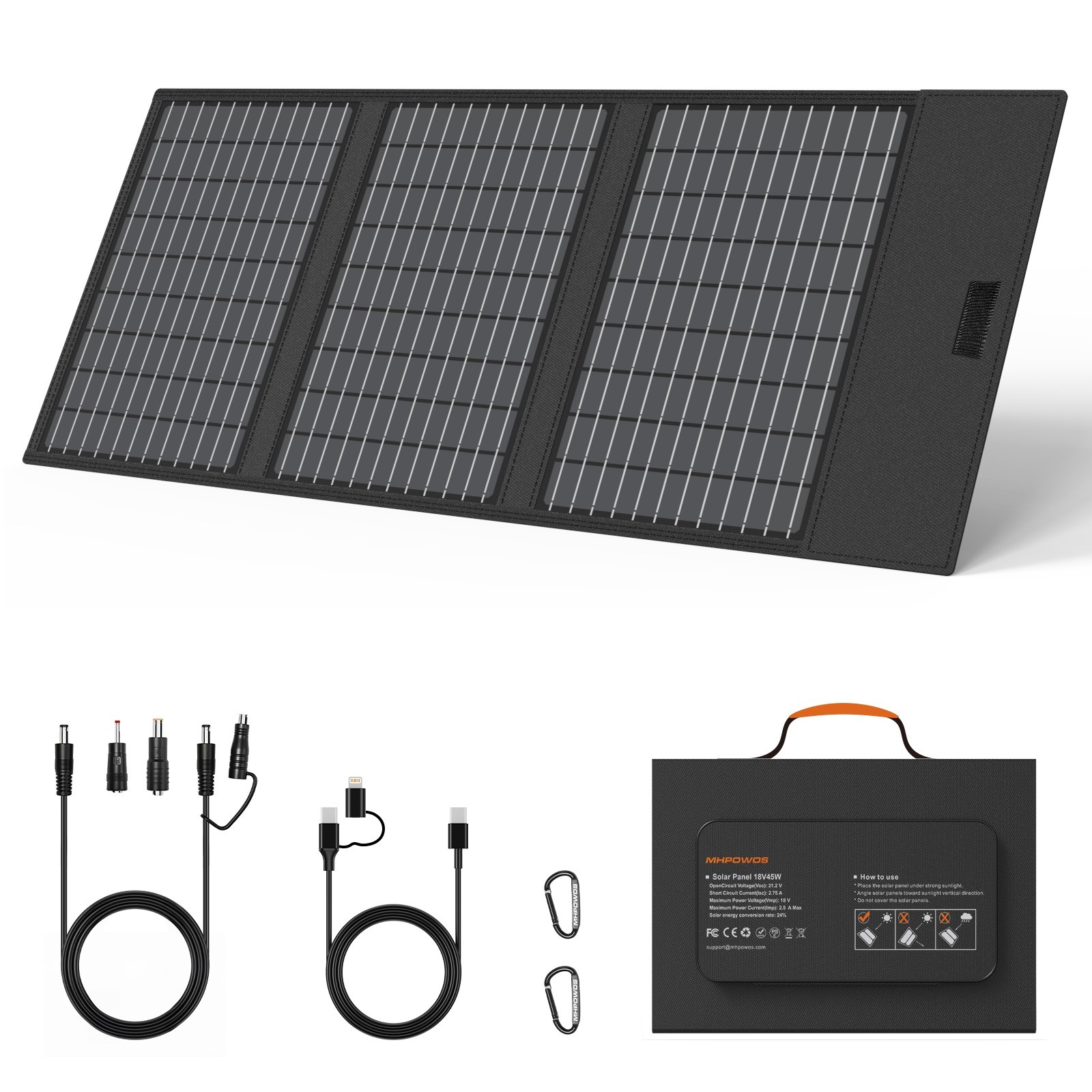 Solar Panel 45W 60W foldable USB DC7909 for Anker Power Station SOLIX C300 288Wh