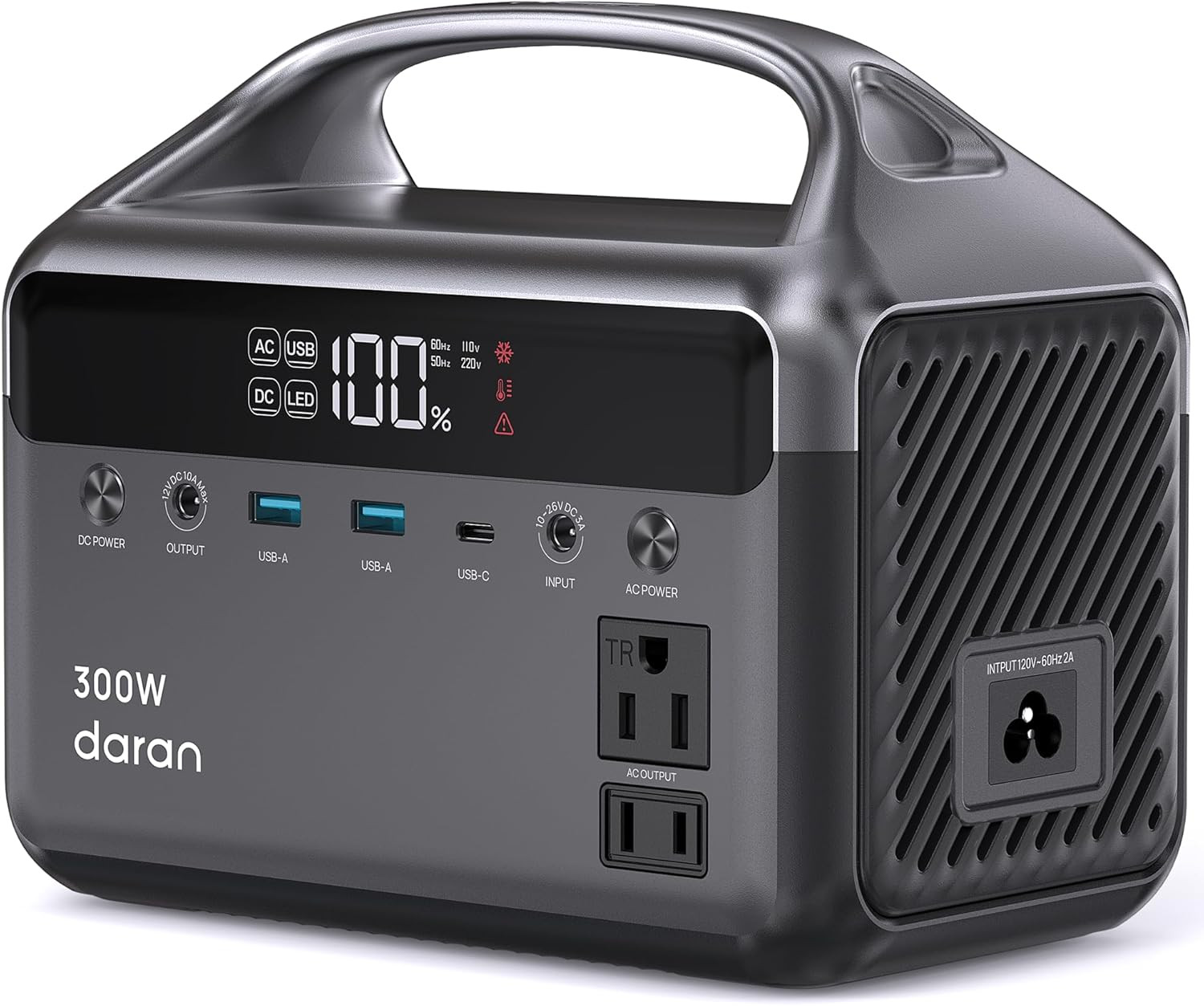 Portable Power Station, 300W (Surge 600W) 192Wh Power Bank with 110V AC Outlet,