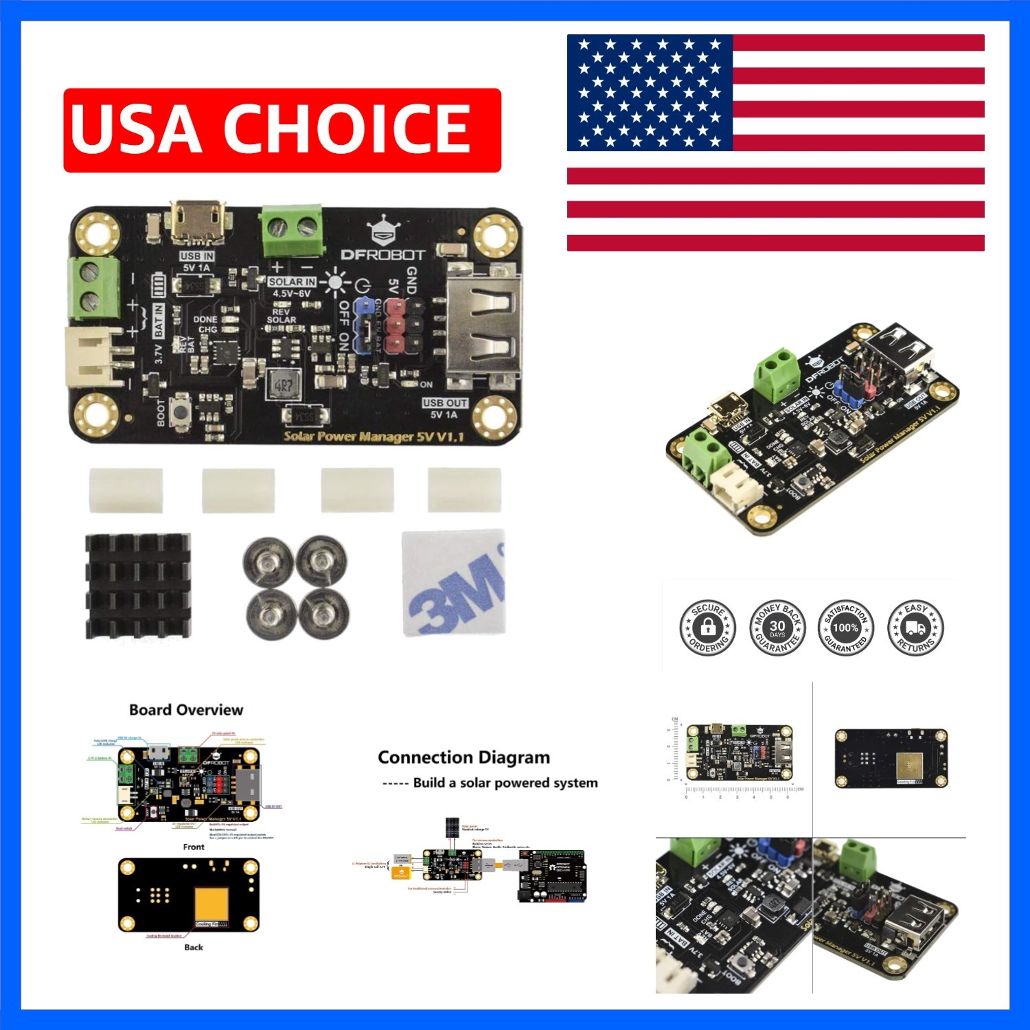 900mA MPPT Solar Panel Controller – Solar Power Manager Module for 5V Solar P…