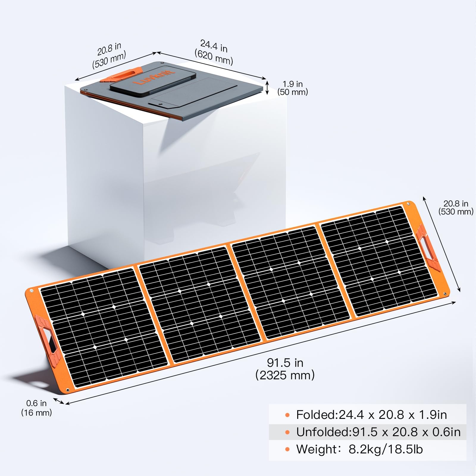 Upgraded 200W Portable Solar Panel for Power Station Generator, 18V Foldable …