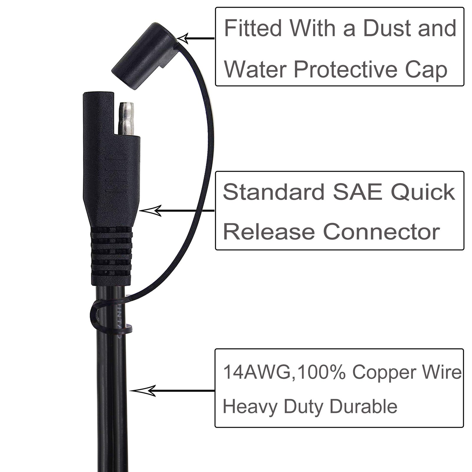 16.5ft 14awg Sae To Sae Extension Cable Quick Disconnect Wire Harness Sae Connec