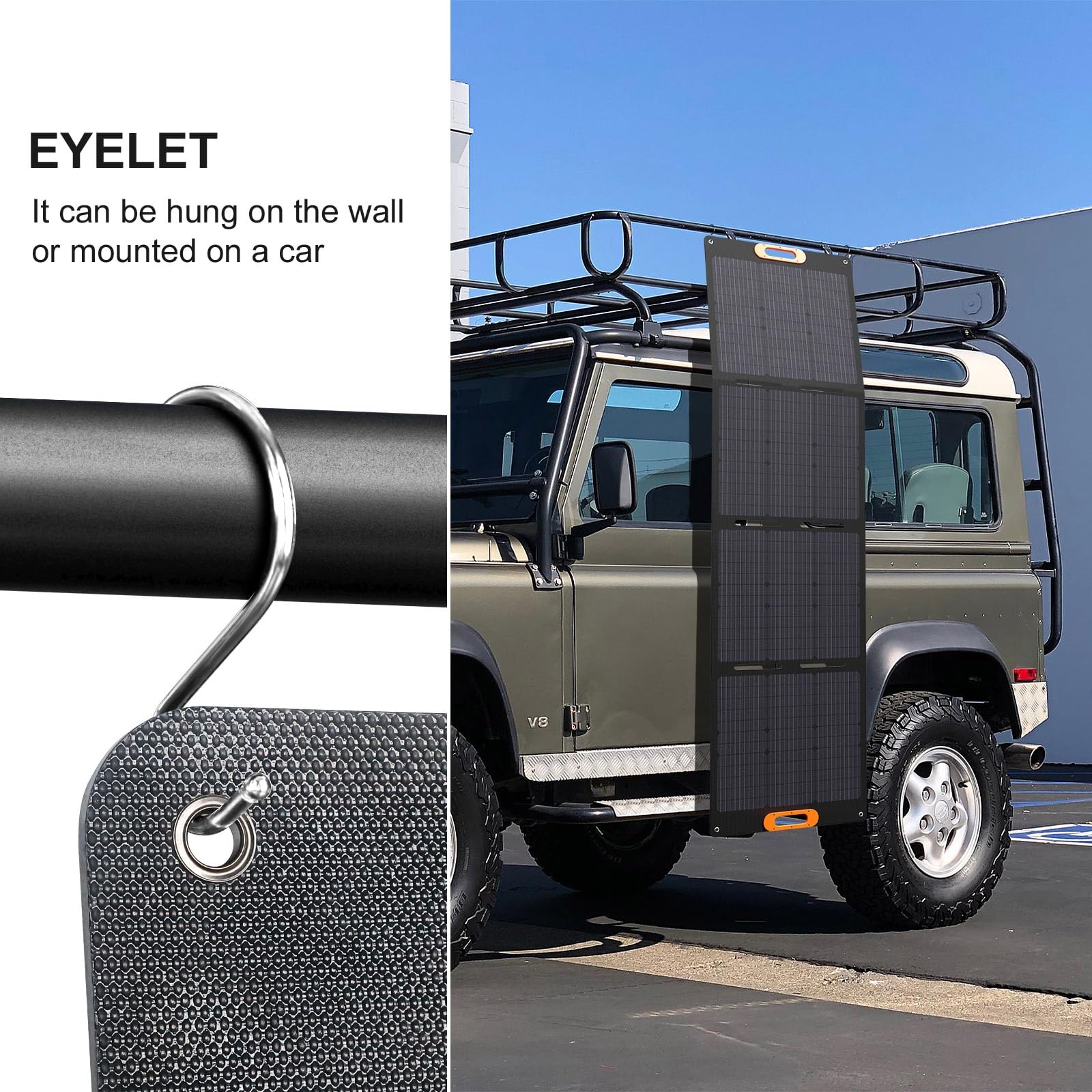 200W Portable Solar Panel, IP67 Waterproof ETFE One-Piece Lamination, 23.5% E…