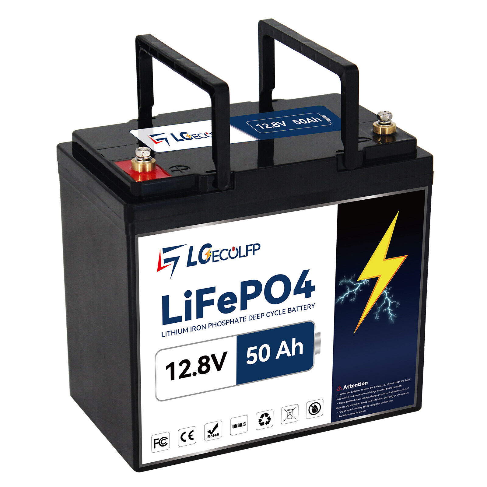 LGECOLFP Solar 12V 50Ah 100Ah Lithium Lifepo4 Battery Pack for RV Marine System