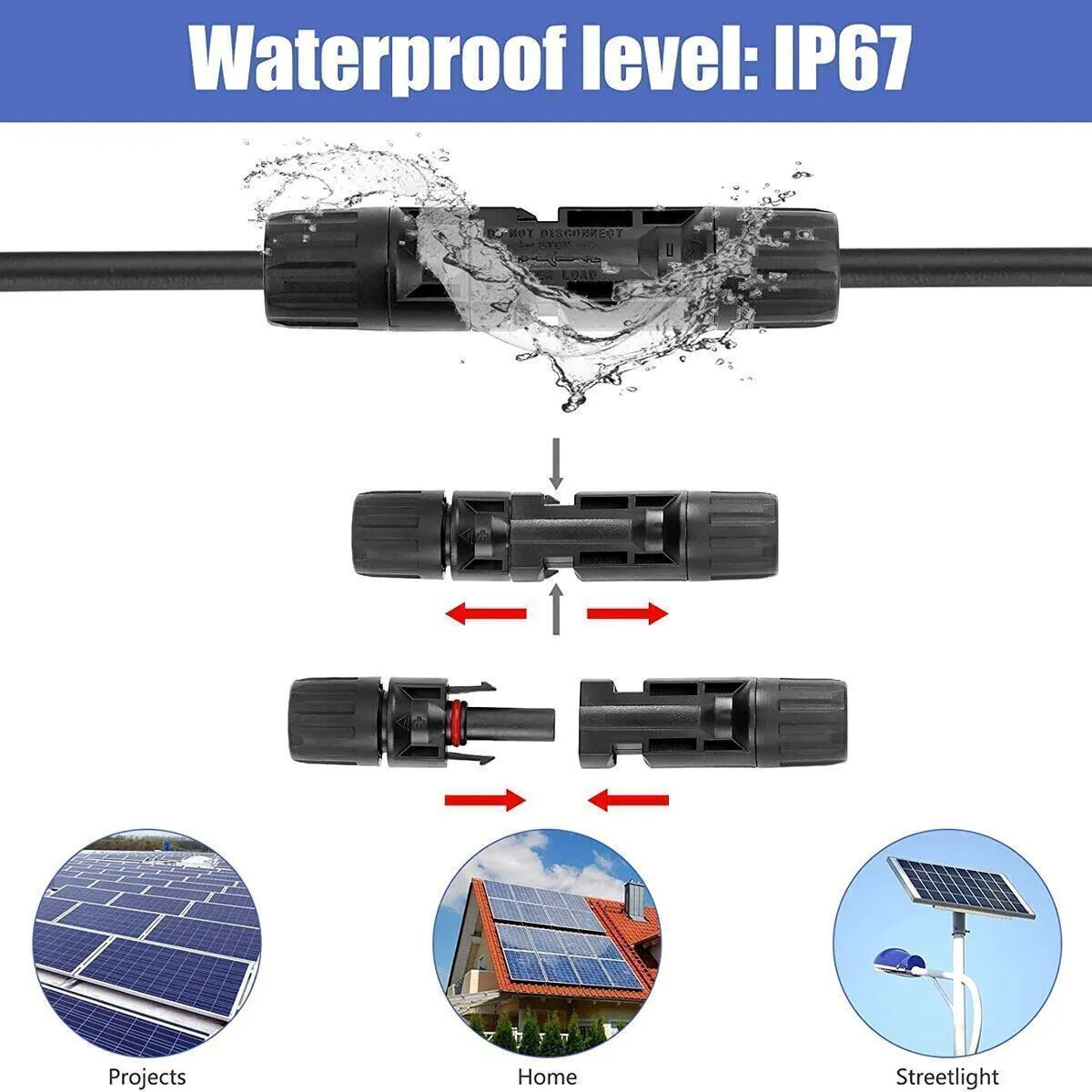10-500 Pairs Male Female Solar Cable Connectors Socket Plug For DIY Solar Panel