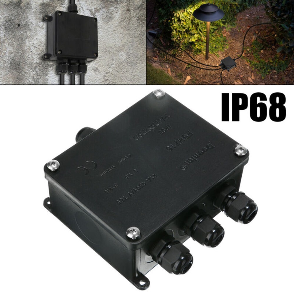IP68 Waterproof Junction Box for Outdoor Electrical Cable Wire 4 Way Design
