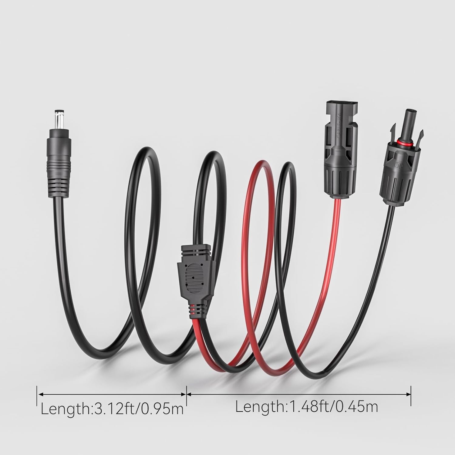 Versatile 1.4m Solar Connector to DC 5.5mm Adapter with Dual Adapters Included