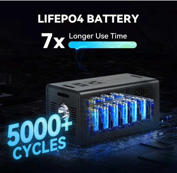Portable Power Station 28000mAh, 90Wh LiFePO4 Battery Backup Camping Solar Gener