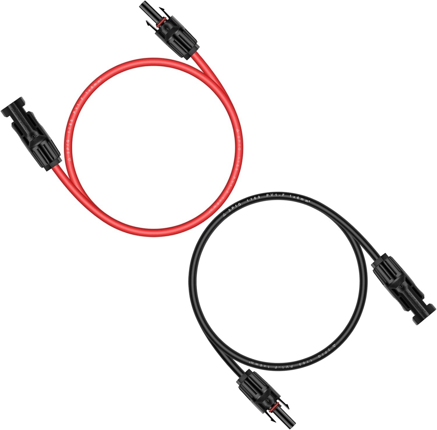 Easy Install 3FT 10AWG Copper Solar Extension Cable Male/Female Connector