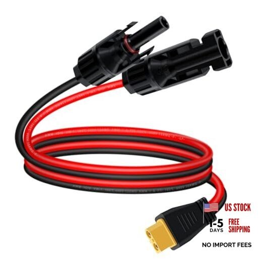 12AWG XT60 Solar Cable – 3.31mm2 – 3 m/10 ft Extension
