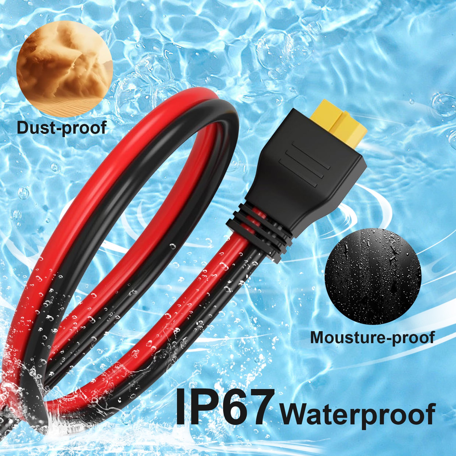 XT60 Female to M8 O Ring Eyelet Terminal Plug Connector Cable 10AWG Charger
