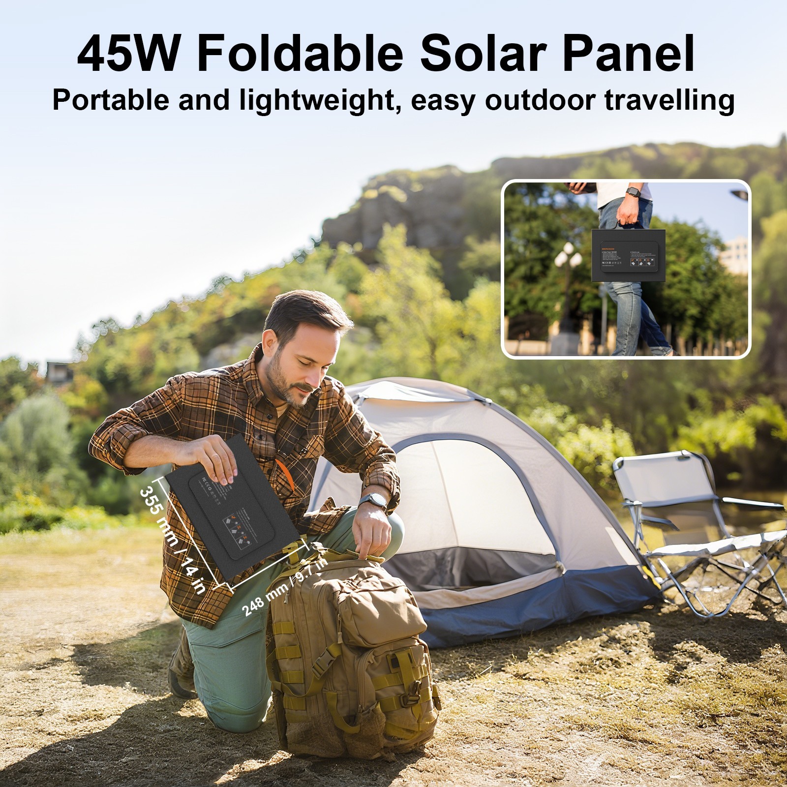 Solar Panel 45W 60W foldable USB DC7909 for Anker Power Station SOLIX C300 288Wh