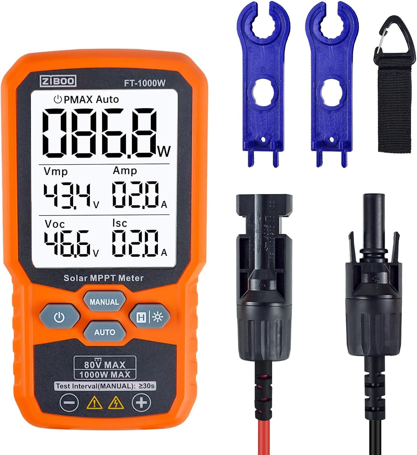 FT-1000W Solar Panel Tester MPPT Meter – 1000W Max Power, 80V/35A PV Module Test