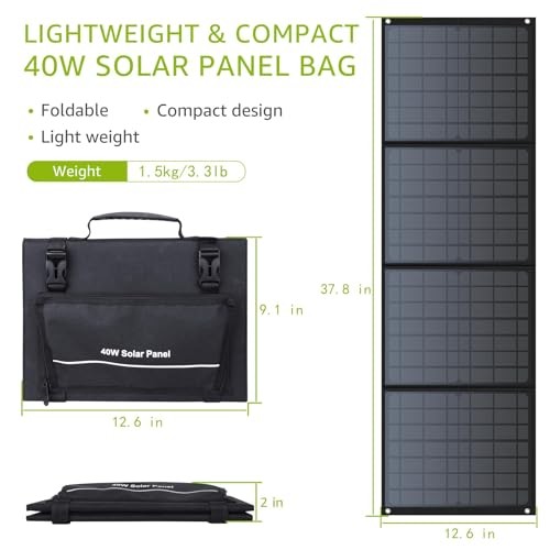 Portable Solar Panel Foldable Solar Charger for Outdoor Solar Power Station 40W