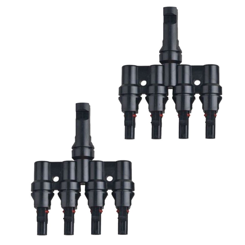 1 Pair Solar Panels Cable 4 To 1 T Branch Connector Fuse-Holder Splitter Coupler