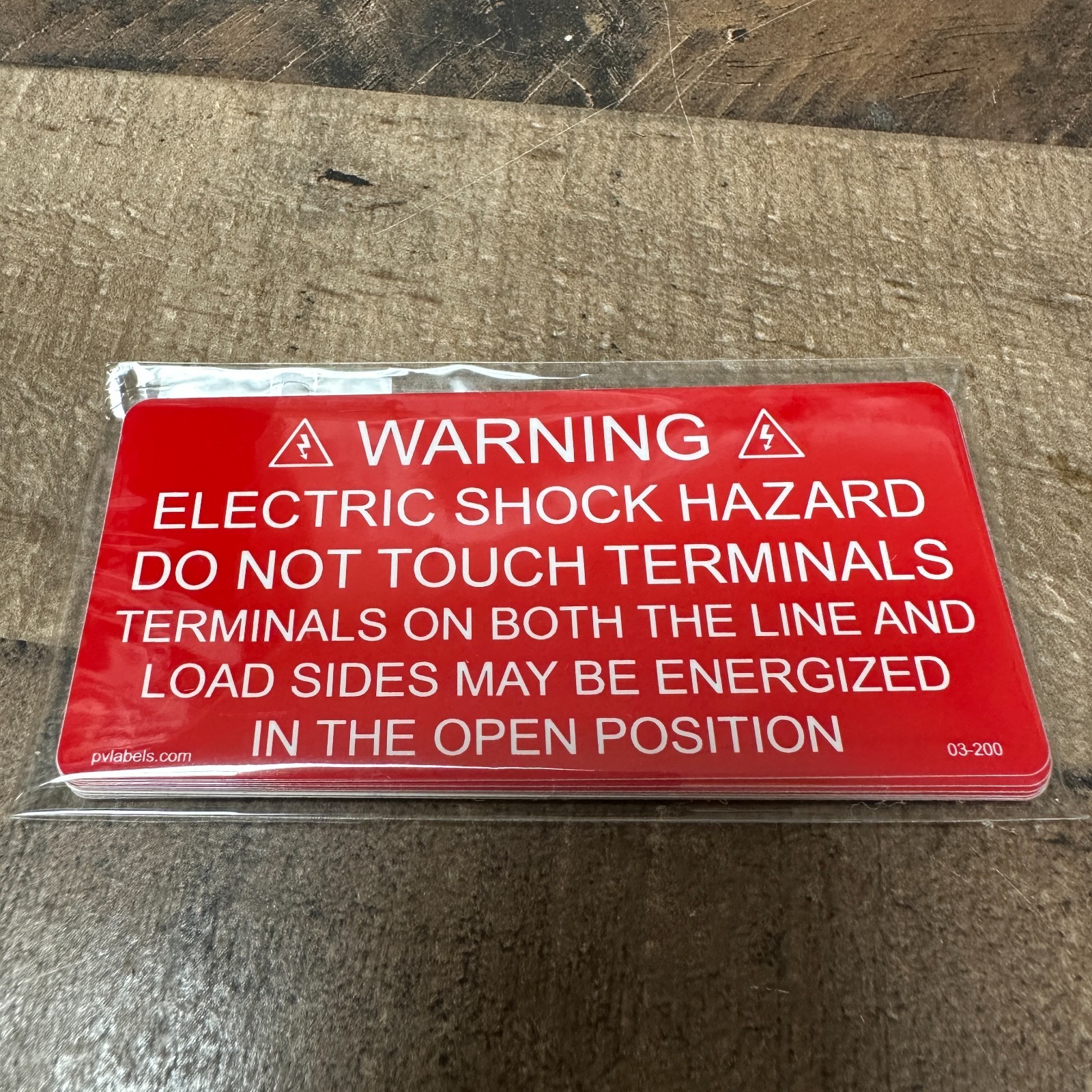 2″ x 4″ WARNING Electric Shock Hazard Label 03-200 Solar PV Do Not Touch 10 Pack