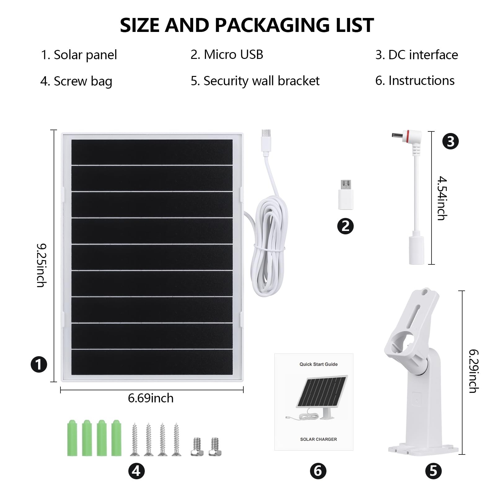 8W Solar Panel for Security Camera,Waterproof Outdoor Solar Charger with DC&M…