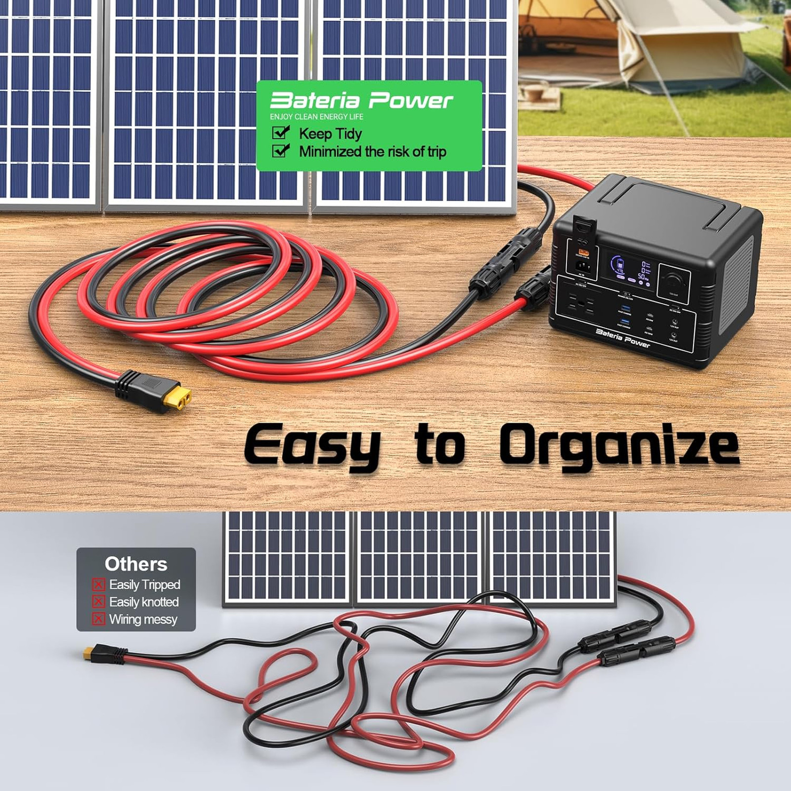 Solar Panel Cable XT60 Extension 12AWG 2FT Compatible with EcoFlow Anker Solix