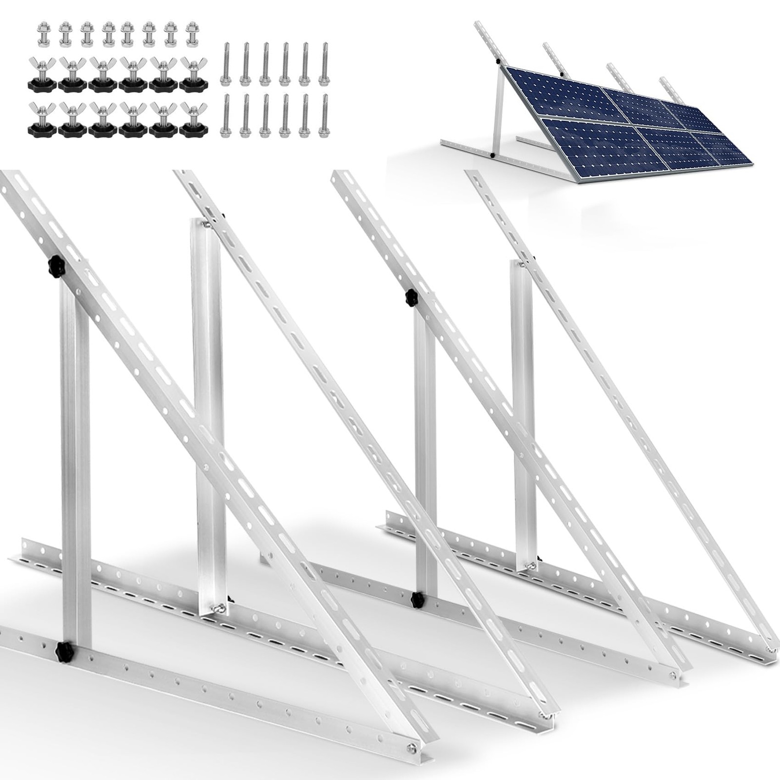 4 Pack 45inch Adjustable Solar Panel Tilt Mount Brackets with Foldable Tilt L…