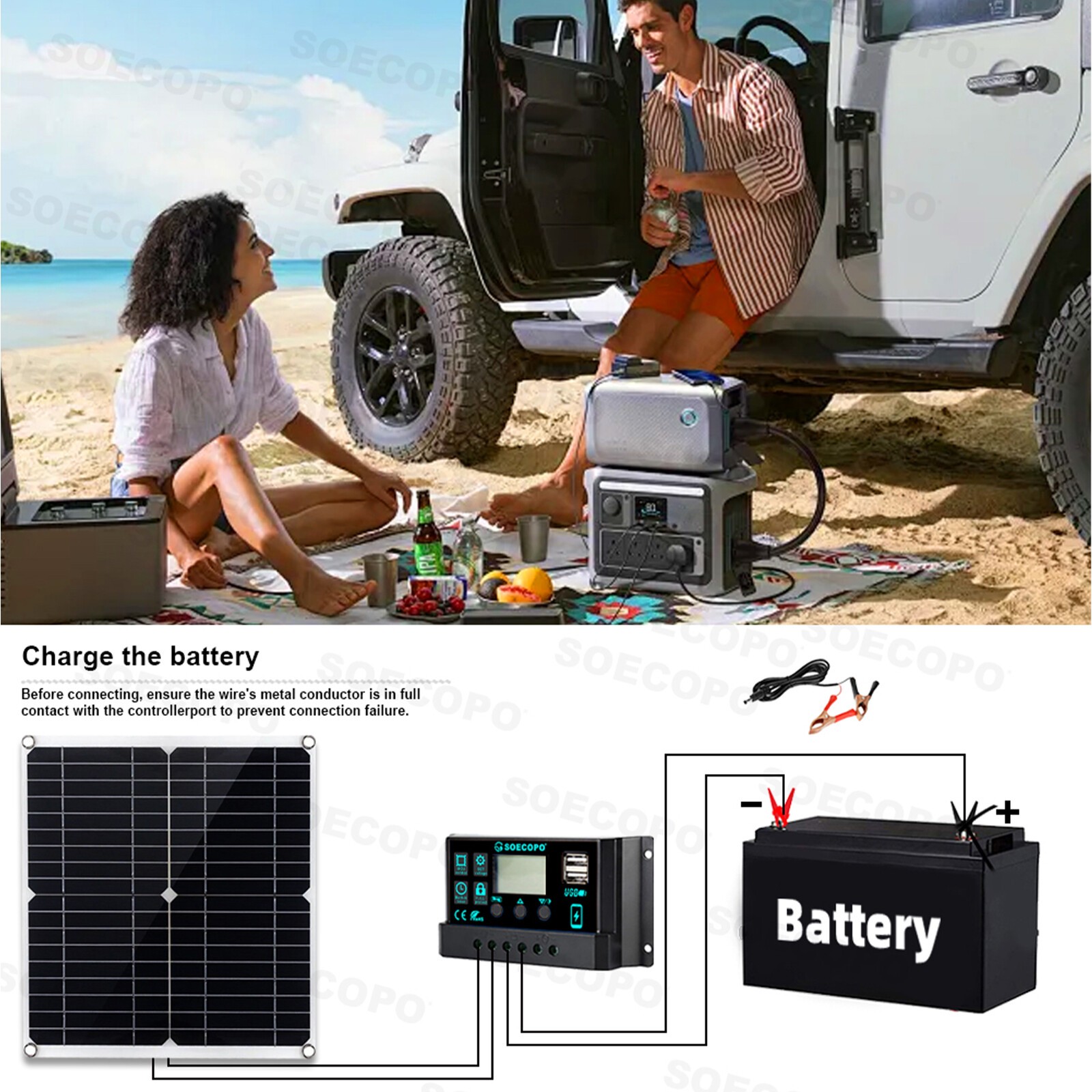 6000W Solar Power System 100A MPPT Controller 300W Panel 12V to 110V/220VcAiyaQ