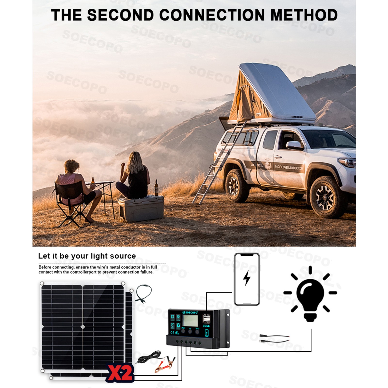 7000W Off-Grid Solar Kit 7000W Inverter 2pcs 300W Solar Panels 12V to 110V