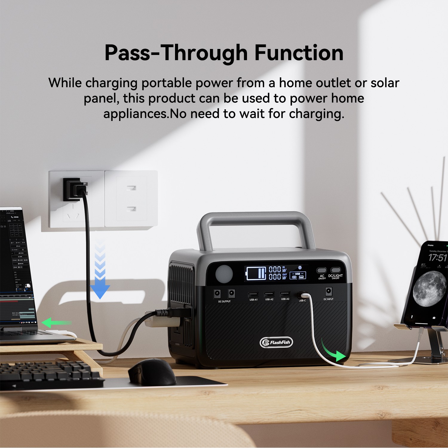 Flashfish 230Wh Solar Generator with Solar Panel Included Portable Power Station