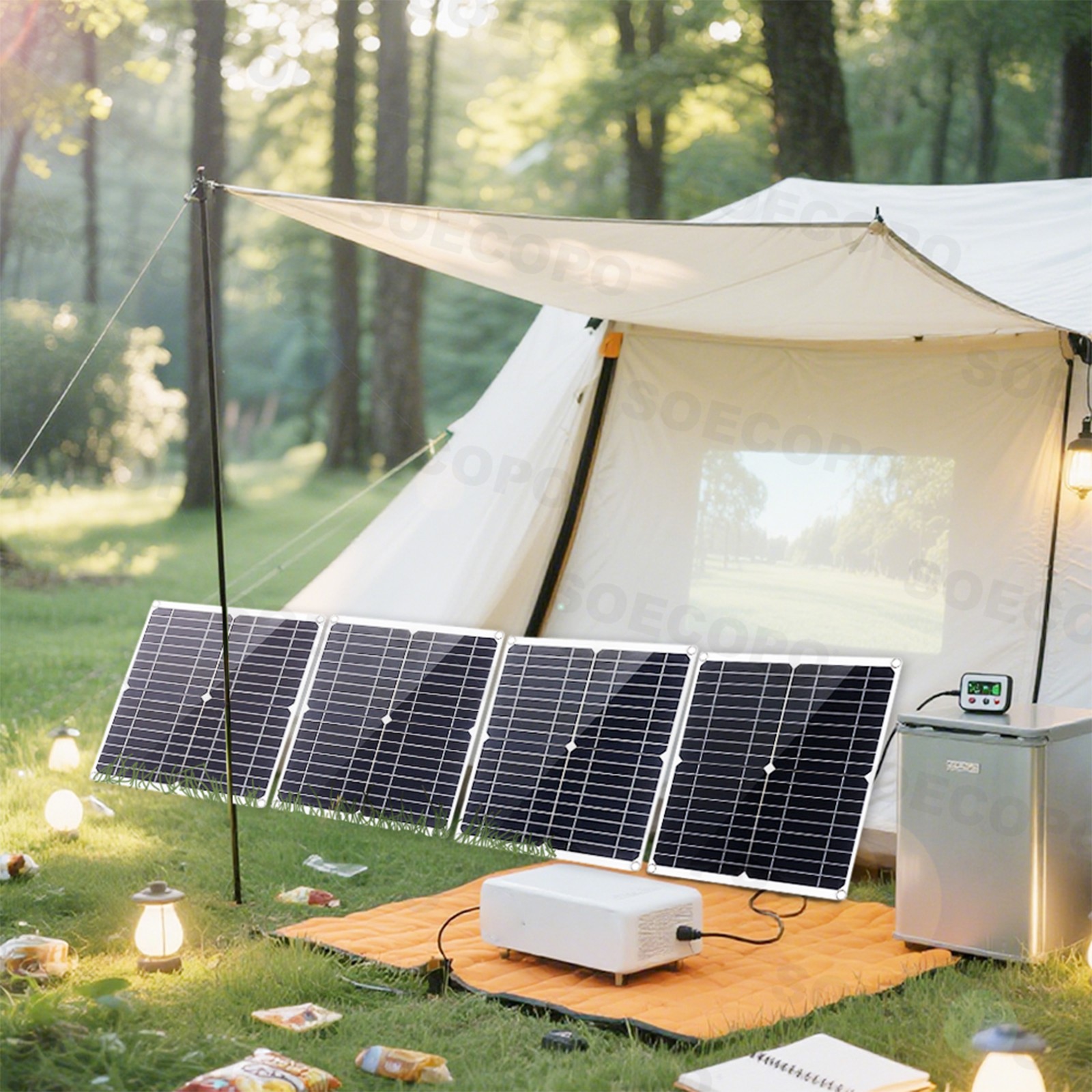 1200W Solar Panel Combo – 4 x 300W + 100A Controller + Y-Cable + Suction CupstZ