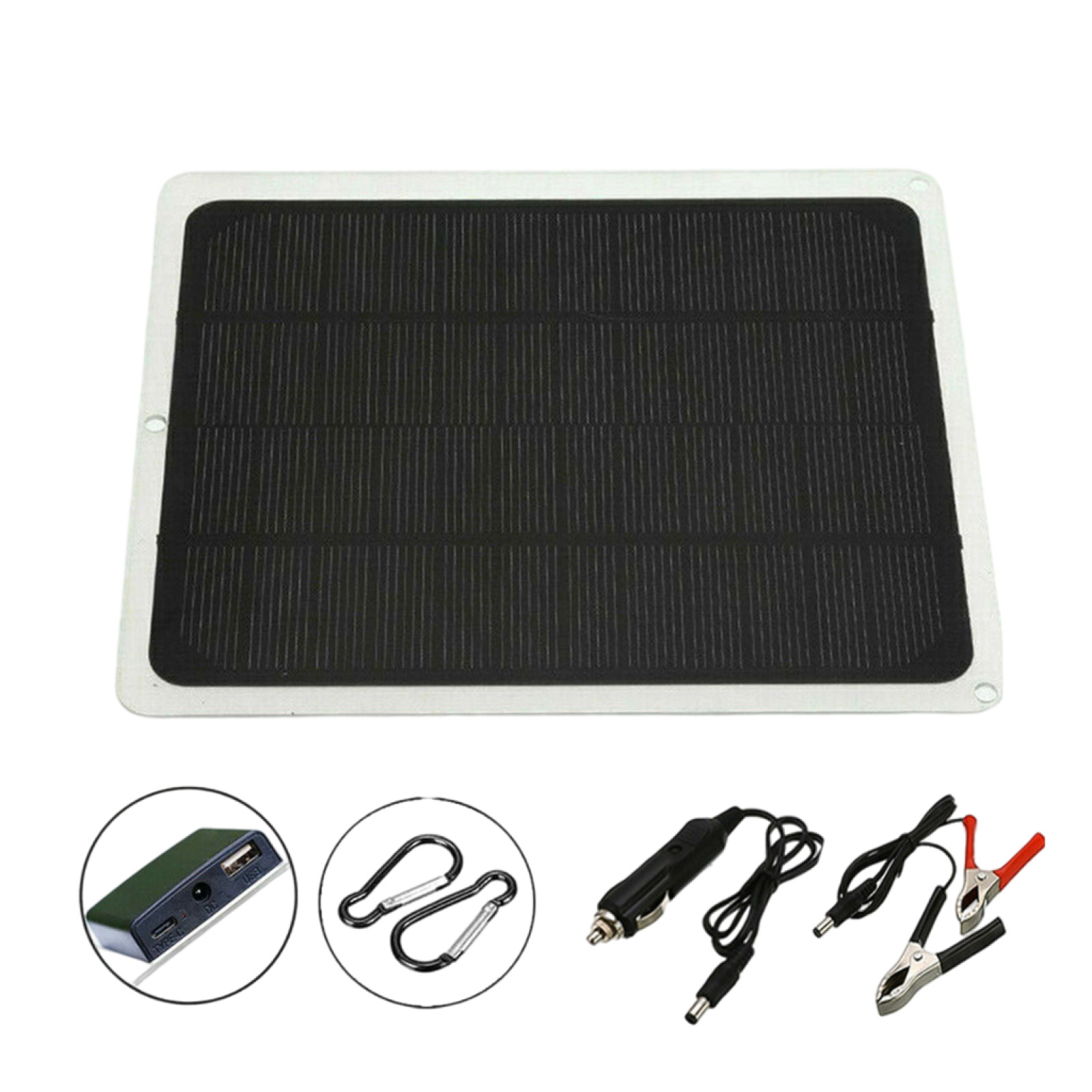 22W Solar Panel Trickle Charger Battery Charger Kit Maintainer Boat RV Car 12V