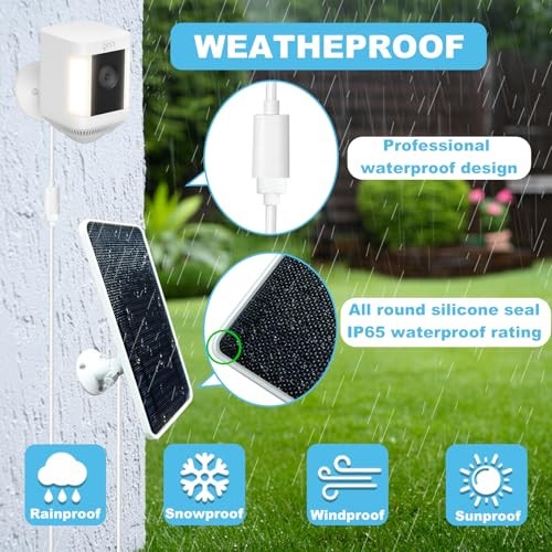 AYF Solar Panel Compatible with Ring Spotlight Cam, Stick Up Cam & 1 Pack