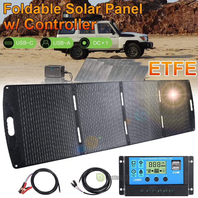 100W 200W Solar Panel Kit Foldable Off-Grid for RV Camping 23.5% Efficiency