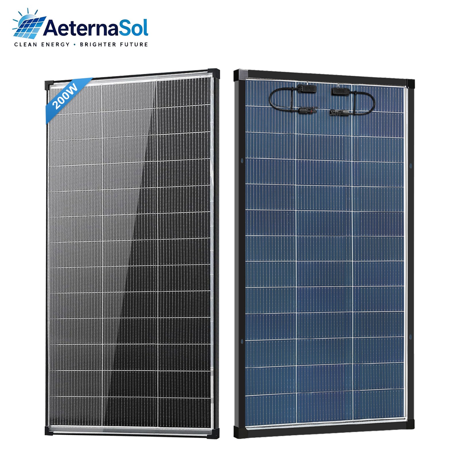 AeternaSol New 56.7in 200W Bifacial 18V Solar Panel N-Type Mono Roof RV Off-Grid