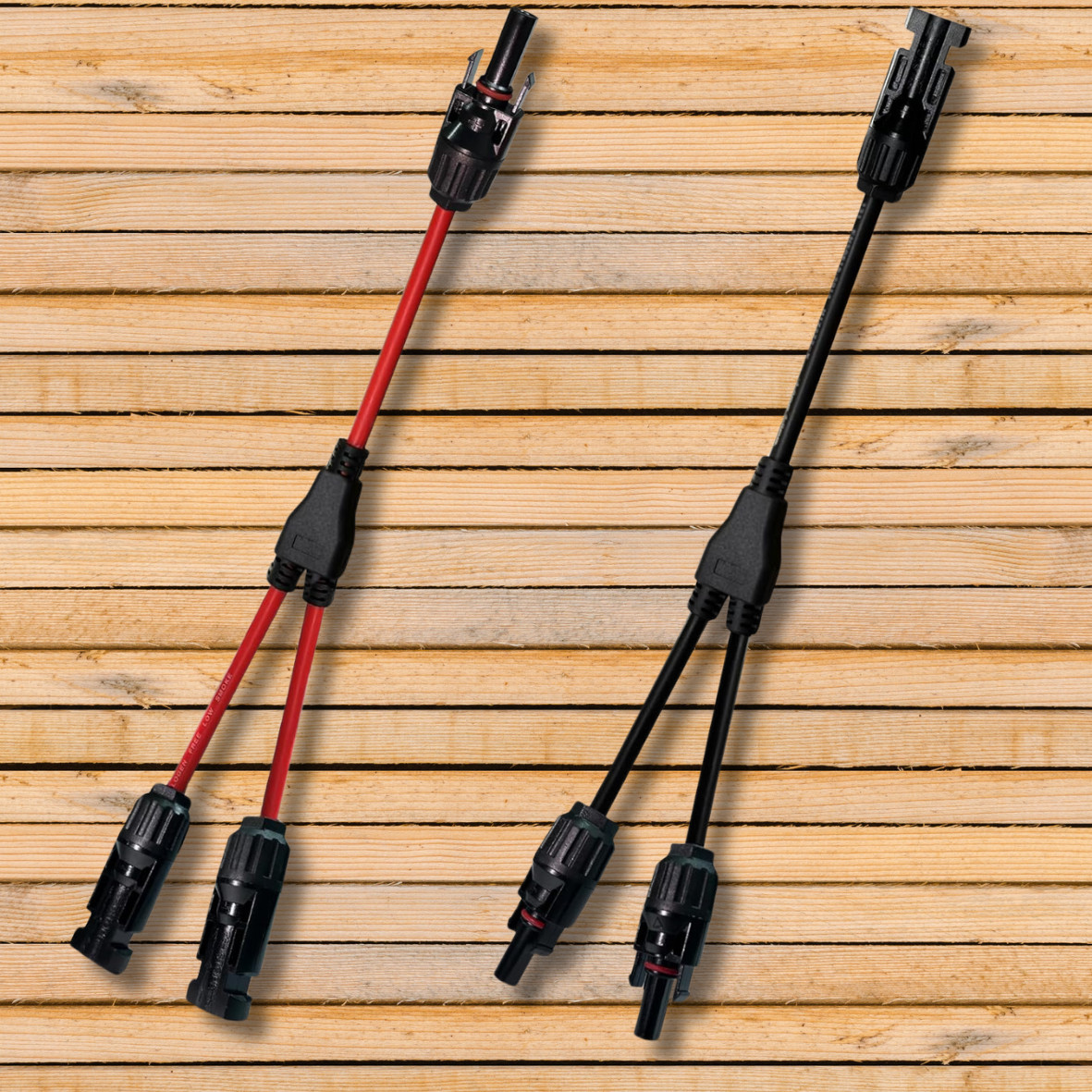 2pcs Y Branch Solar Panel Connector Cable 30A 1 to2 Parallel Adapter Waterproof