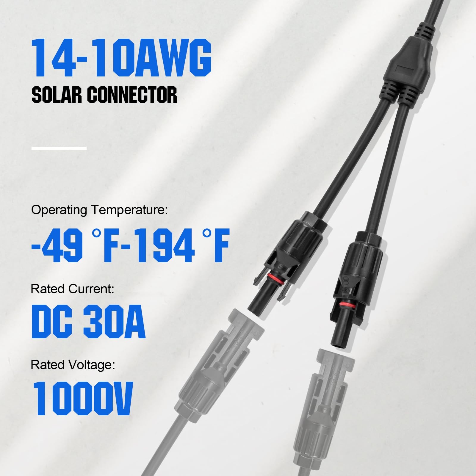 Solar Connectors Y Branch Parallel PV Adapter Cable Wire Plug Tool Kit for So…