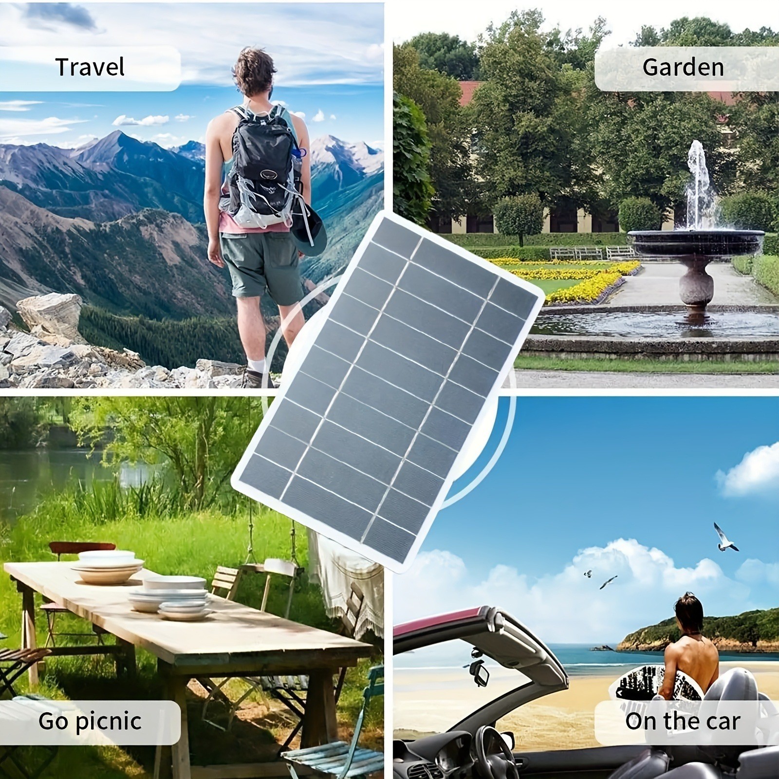 USB-Charging Space-Saving 5V 2W Portable Solar USB Charger for Outdoor Emergency