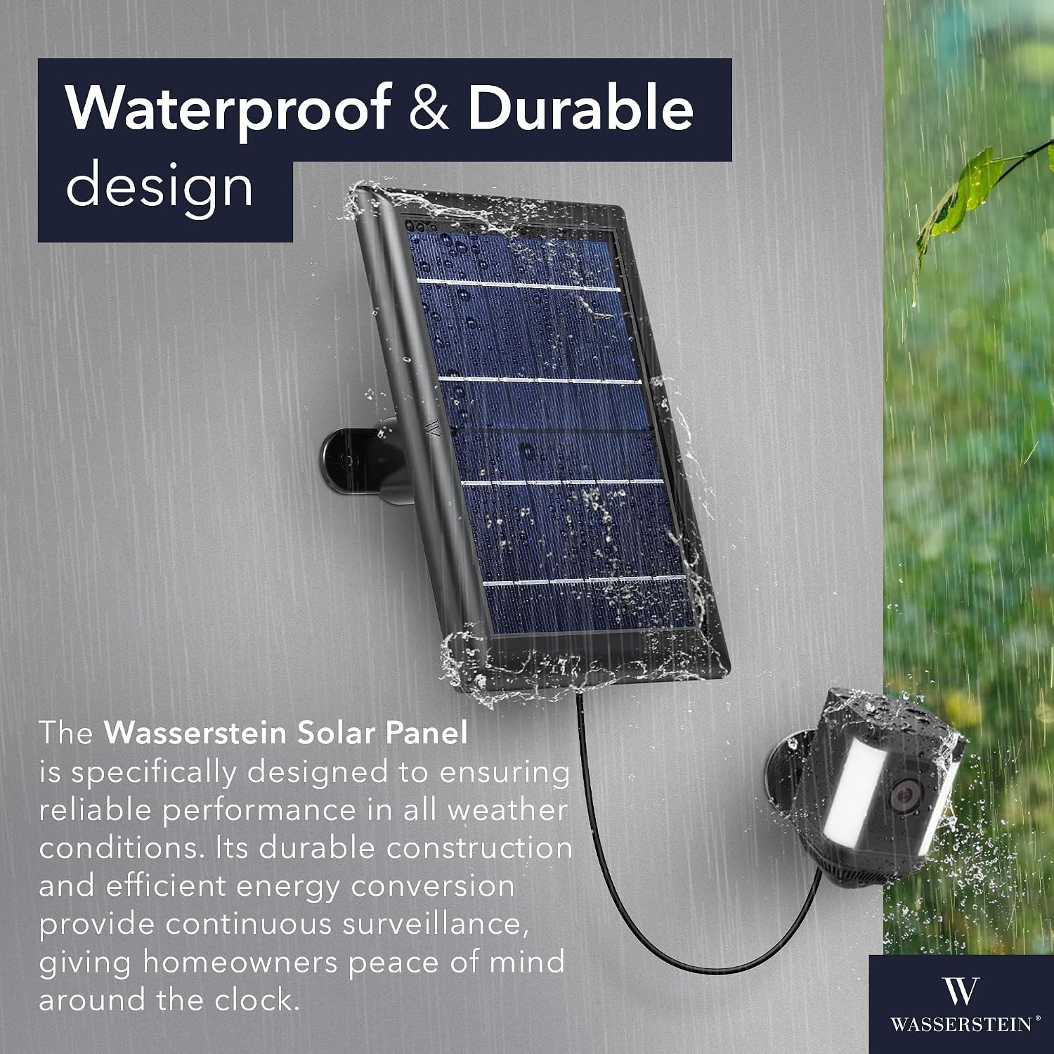Durable Solar Panel for Continuous Power – Compatible with Ring Security Systems