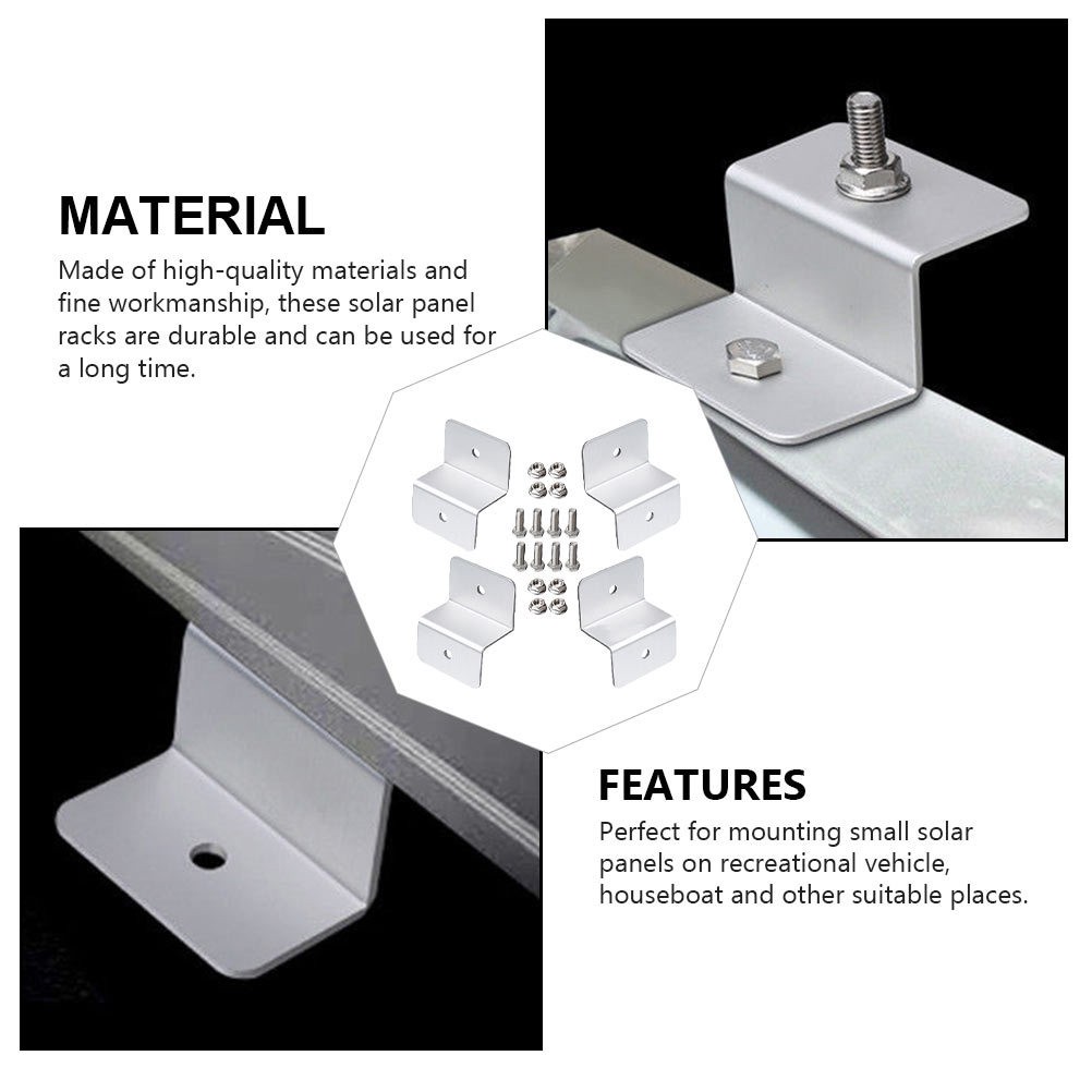 4pcs Solar Panel Mounting Z Support Brackets Boat RV Mounted Solar Panel Racks
