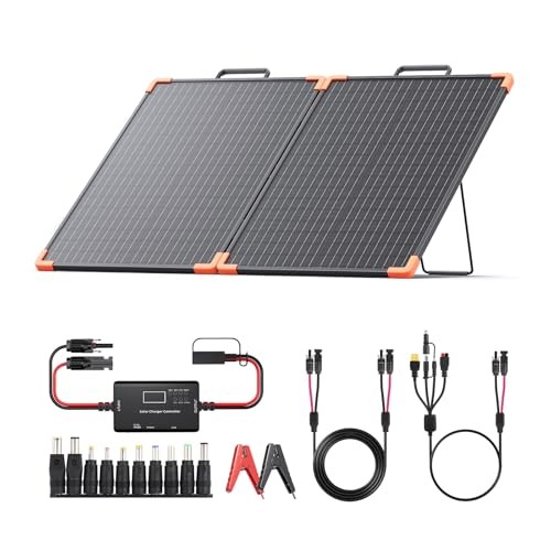 ZOUPW 100W Portable Solar Panel Foldable Tempered Glass